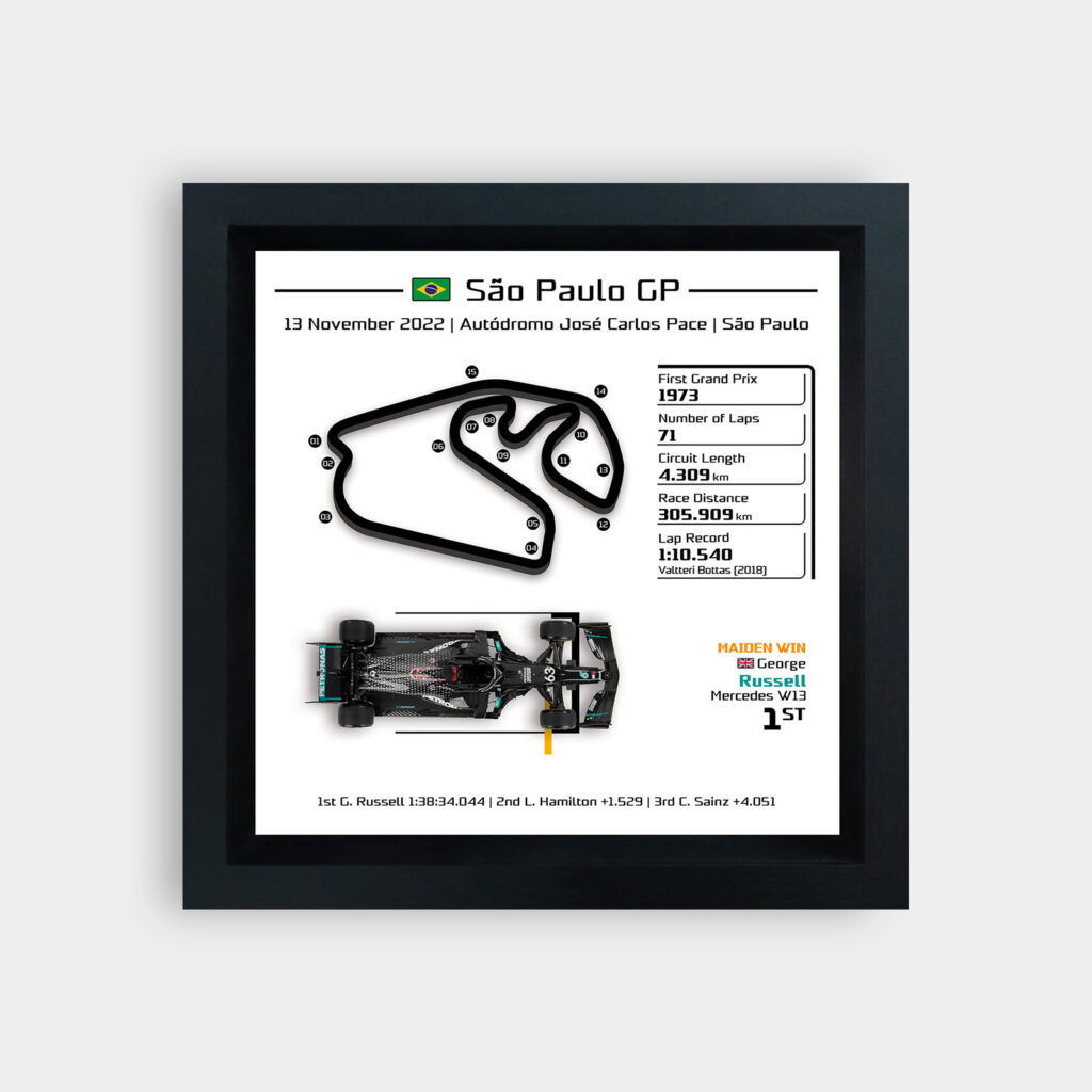 F1 George Russell First Win 3D Track Frame