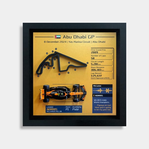F1 2024 Abu Dhabi GP McLaren Constructors' World Champion 3D Track Frame