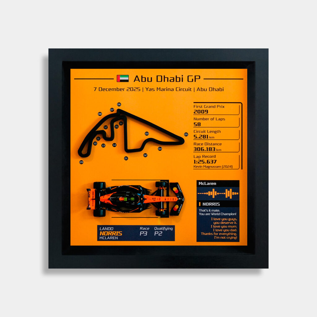 F1 2025 アブダビGP Lando Norris ワールドチャンピオン 3Dトラックフレーム