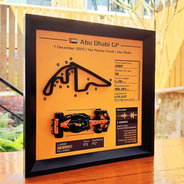 F1 2025 Abu Dhabi GP Lando Norris World Champion 3D Track Frame