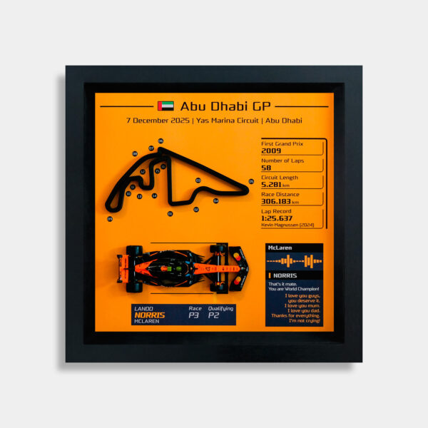 F1 2025 Abu Dhabi GP Lando Norris World Champion 3D Track Frame