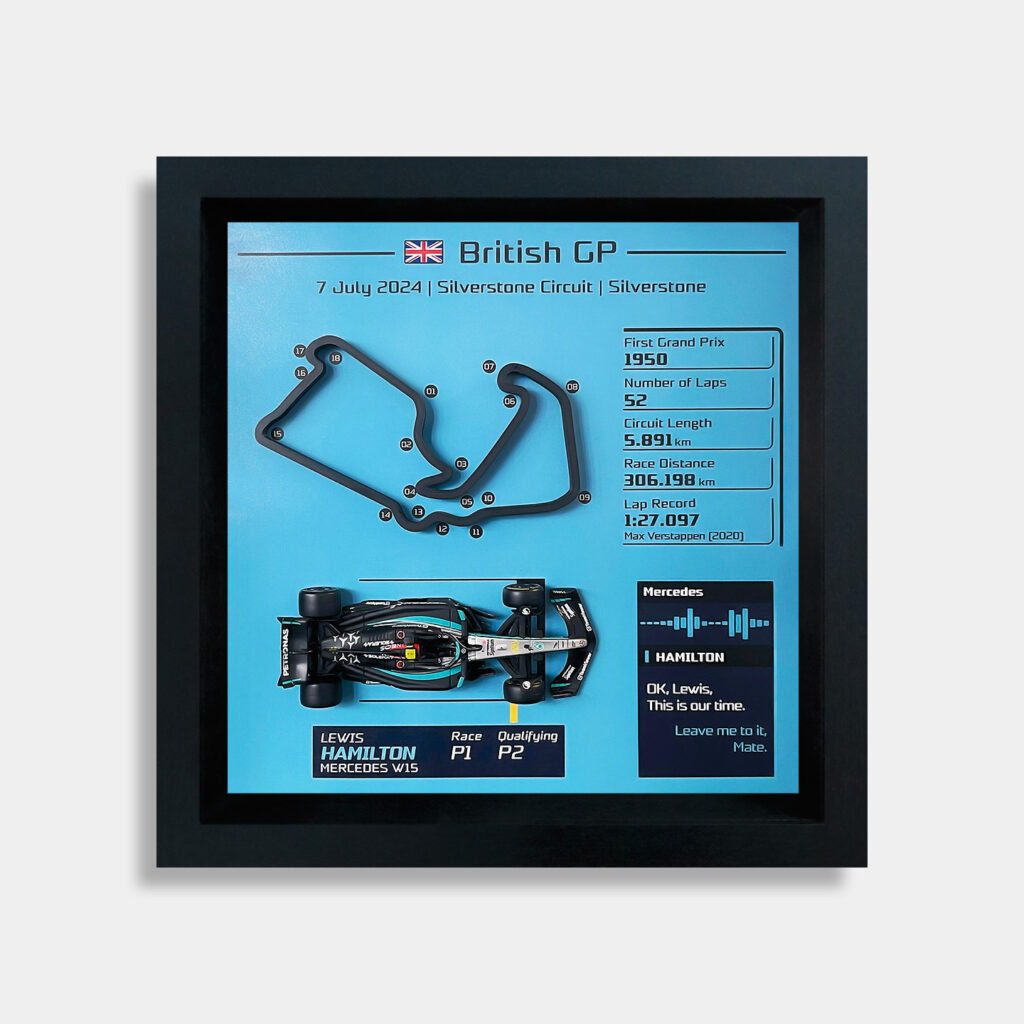 F1 2024 British GP Lewis Hamilton 9th British Win 3D Track Frame