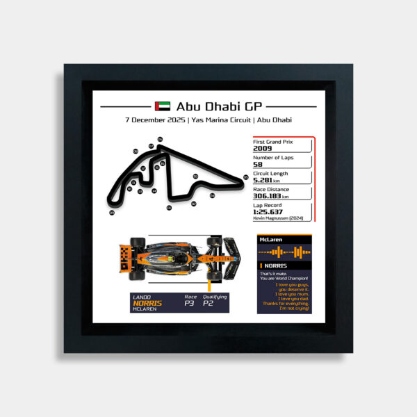 F1 2025 Abu Dhabi GP Lando Norris World Champion 3D Track Frame