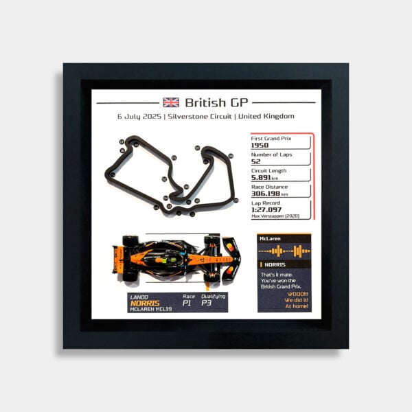 F1 2025 British GP Lando Norris Home Race Win 3D Track Frame