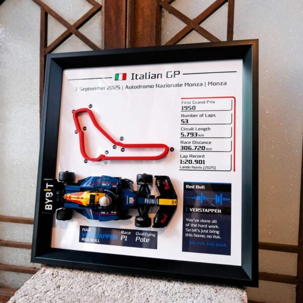 Customize F1 Team Radio 3D Track Display Frame for LEGO – TR 2025 Italian GP - Max Verstappen