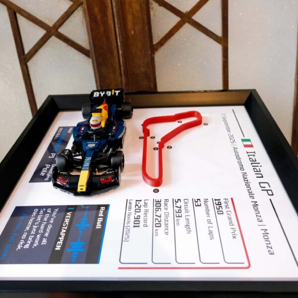 Customize F1 Team Radio 3D Track Display Frame for LEGO – TR 2025 Italian GP - Max Verstappen