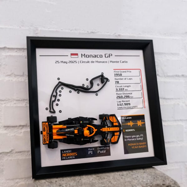 Customize F1 Team Radio 3D Track Display Frame for LEGO – TR 2025 Monaco GP - Lando Norris