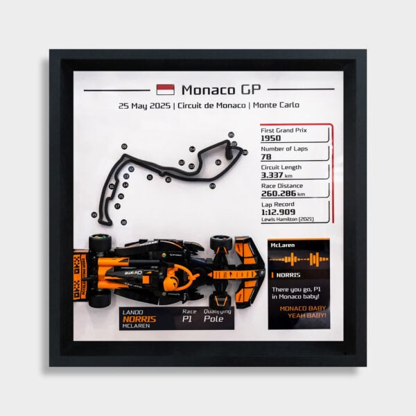 Customize F1 Team Radio 3D Track Display Frame for LEGO – TR 2025 Monaco GP - Lando Norris