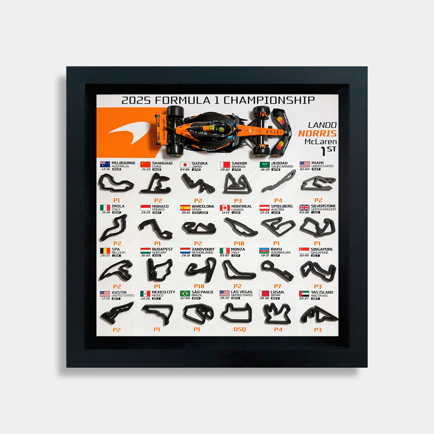 F1 Calendar Track Frame - McLaren Lando Norris 2025