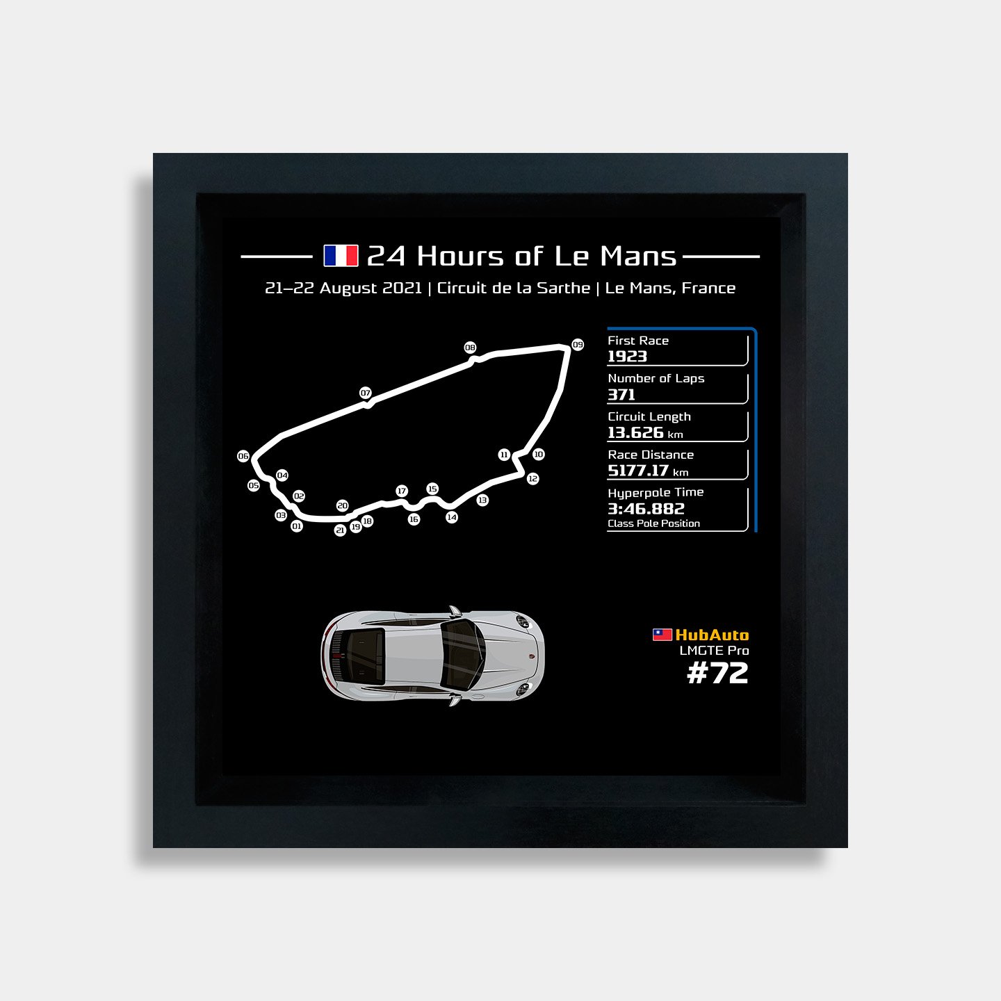 lemans | MRO Studio - Racetrack F1 3D Frame | F1 Gift | F1 Decor